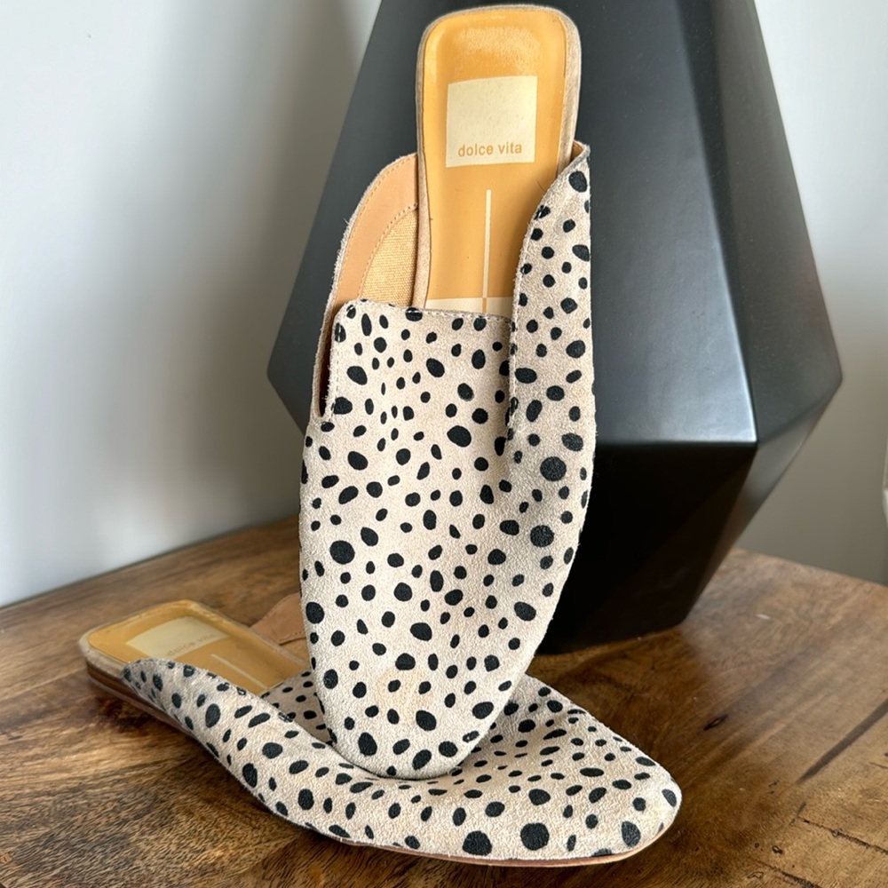 Dolce Vita leopard leather/suede slides women’s size 7 GUC